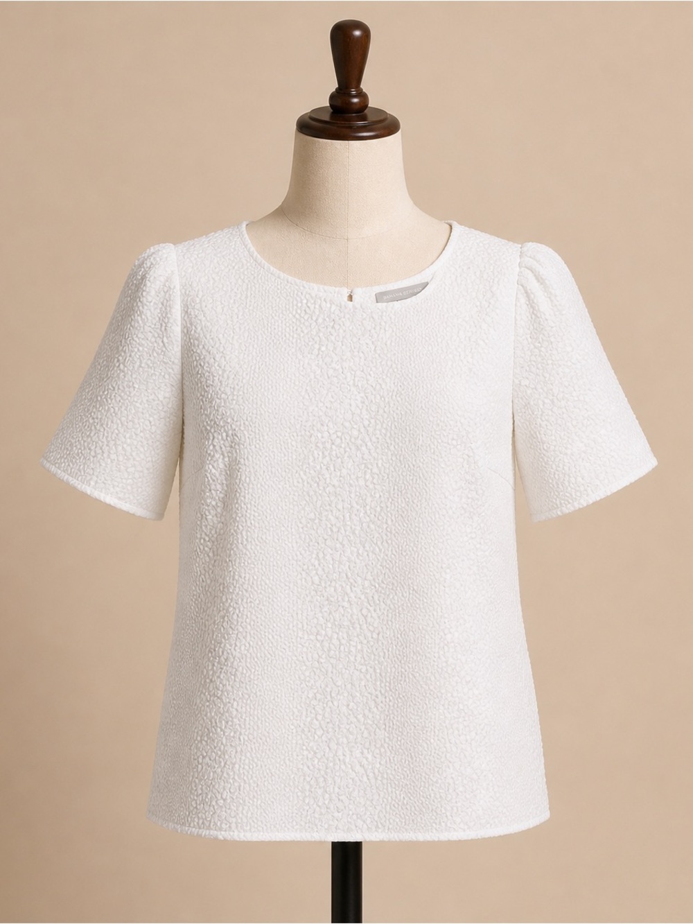 Banana Republic Ivory Textured Short-Sleeve Top